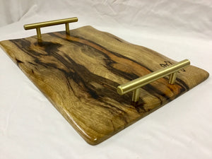Charcuterie Board w/Black Limba and handles